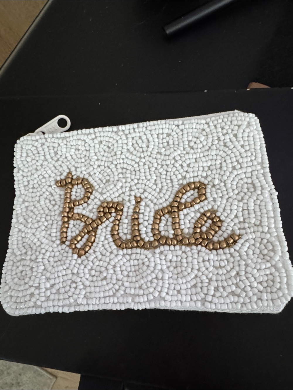 Beaded White 'Bride' Clutch Pouch - Picture 1 of 1